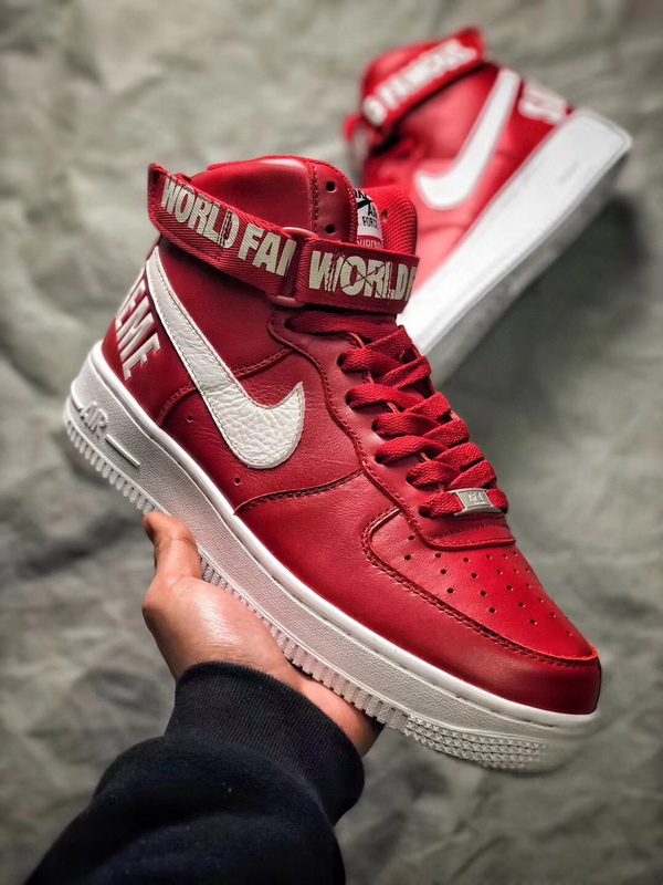 Authentic Superme X Nike Air Force 1 SP High Red